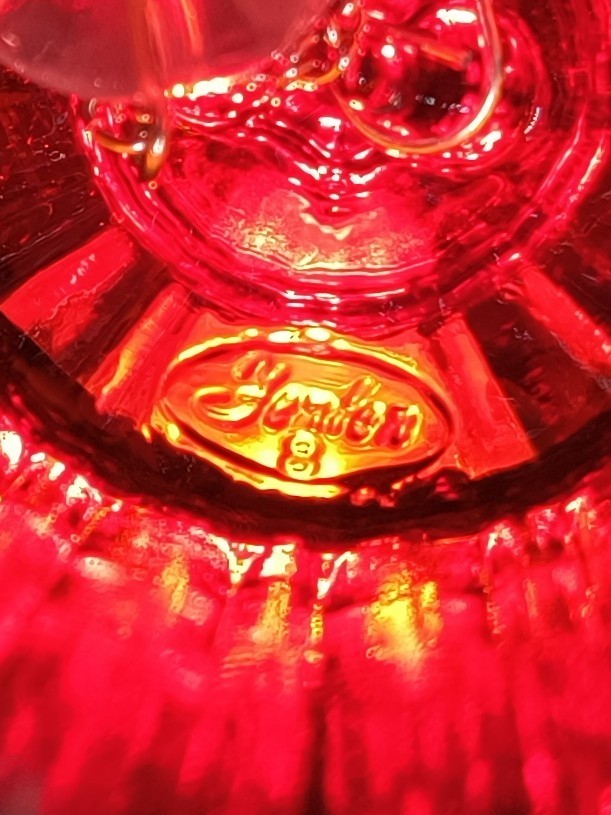 Vintage Hand Painted Ruby Red Fenton Bell Artist Signed
