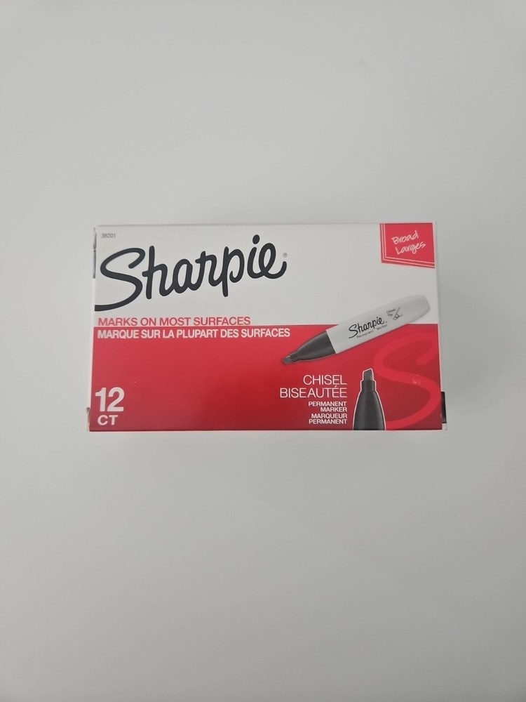 SHARPIE Permanent Markers, Chisel Tip, Black, 12 Count