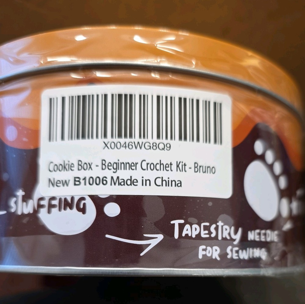 Cookie Box Crochet Kit for Beginners Bear Bruno NEW Read Description