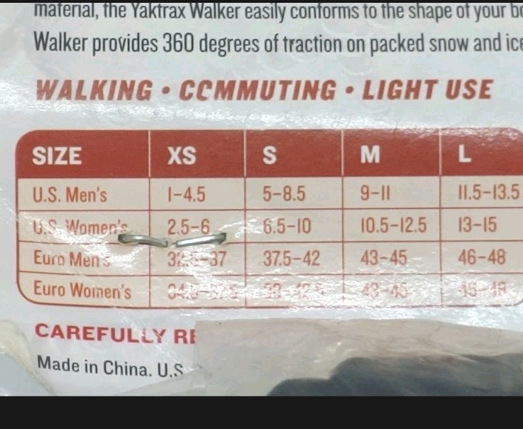 NEW Yaktrax Walker Light Duty Spikeless Traction Medium