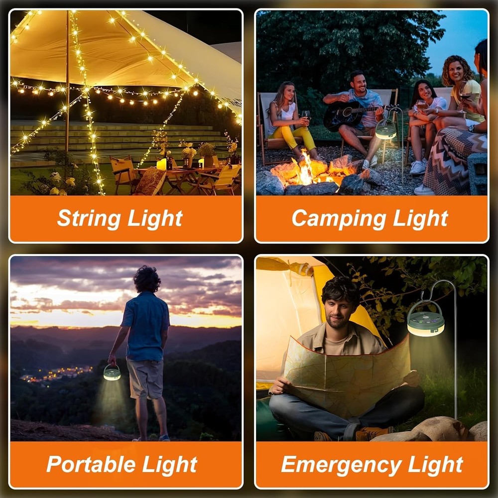 Versatile Waterproof Camping Light String - USB Rechargeable & Remote Operated