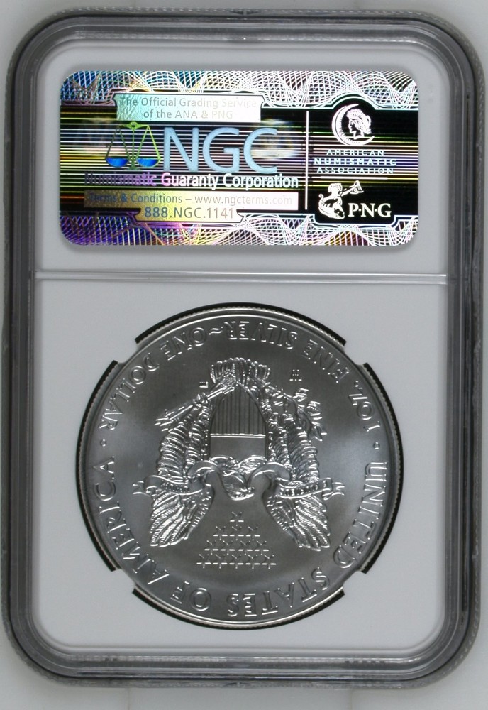 2014 Bullion Silver Eagles NGC MS-70 W BURNISHED SILVER EAGLE