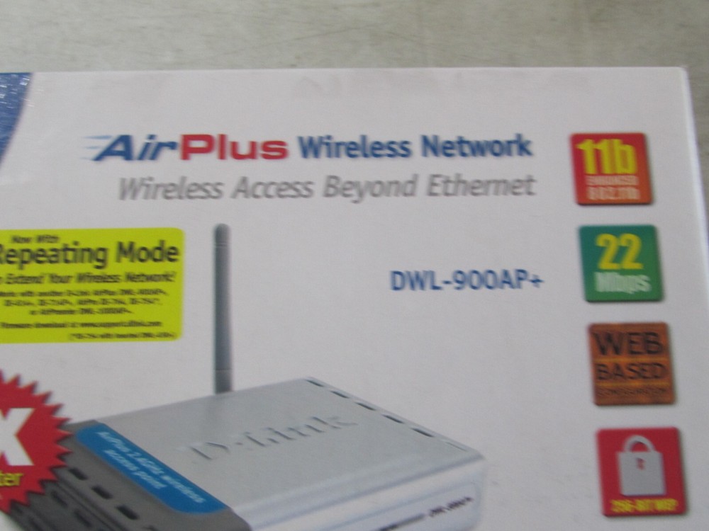 D Link AirPlus DWL-900AP+ Wireless 22MBPS Access Point