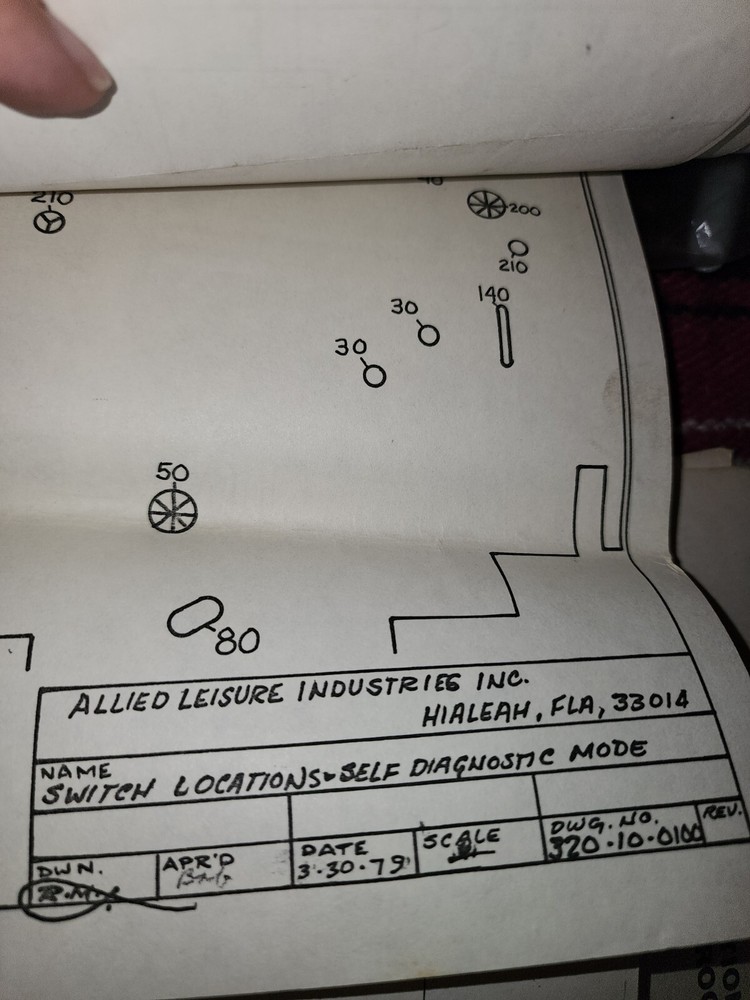 Disco 79 Pinball Schematics & Paperwork Allied Leisure