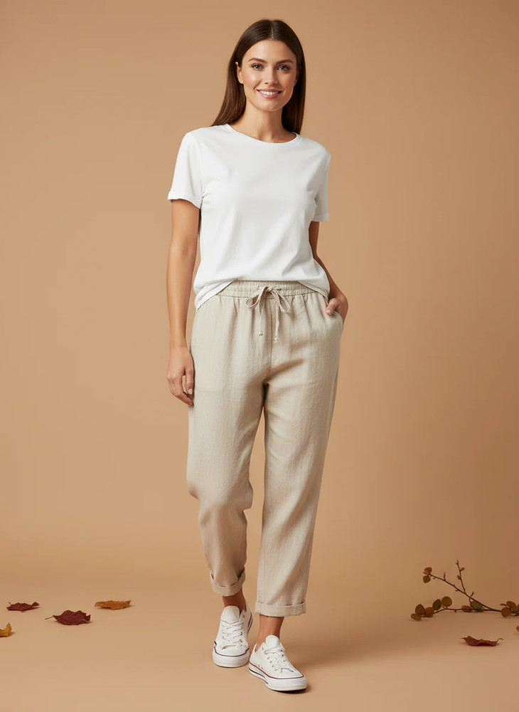Lekkie Lniane Spodnie