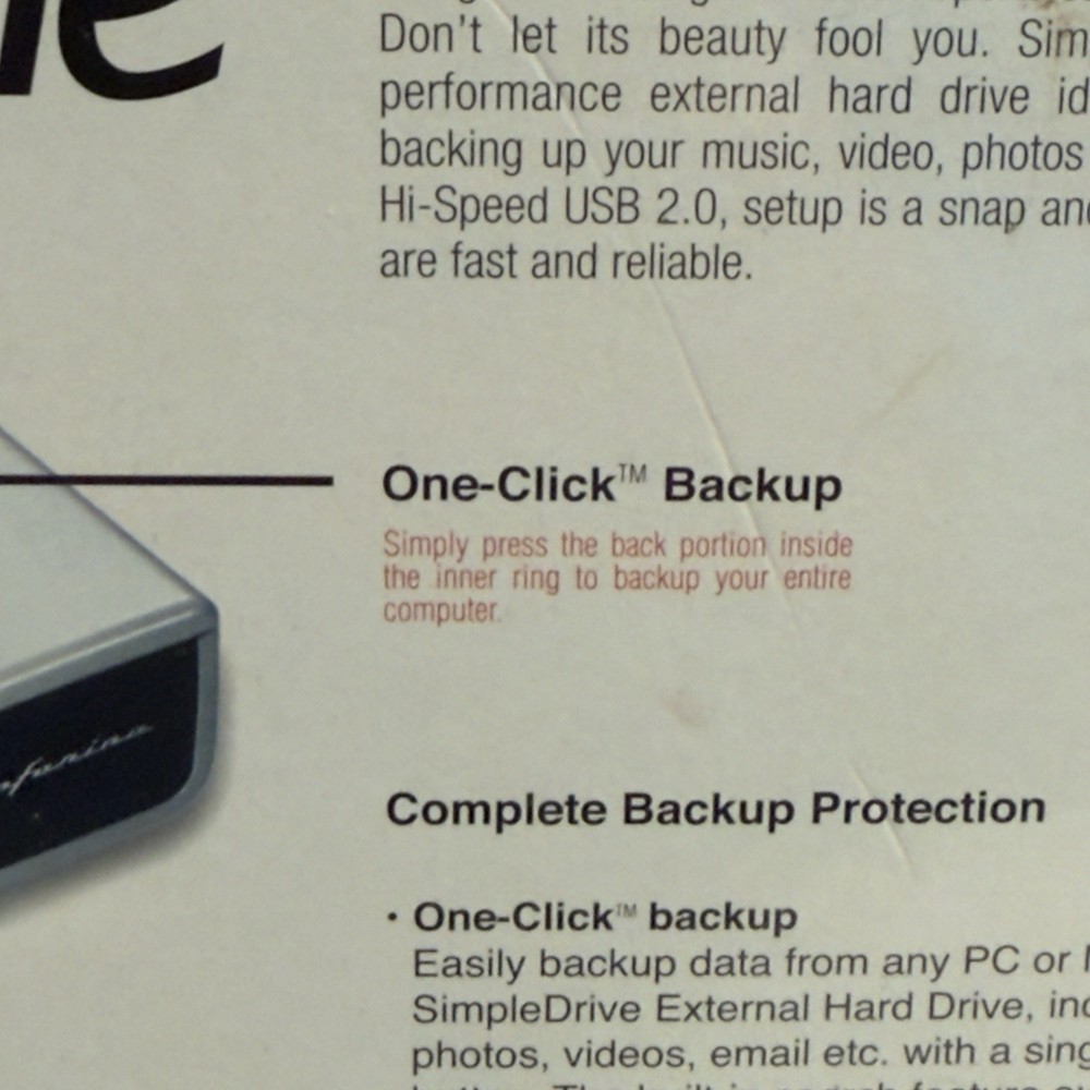 NEW SimpleTech SimpleDrive External Hard Drive 250GB Hi-Speed USB 2.0