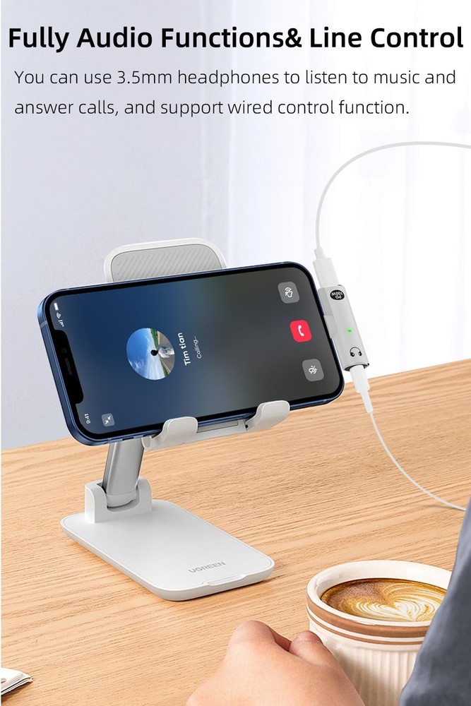 Jadebones USB C to Audio Jack C 3.5mm with Charging, White