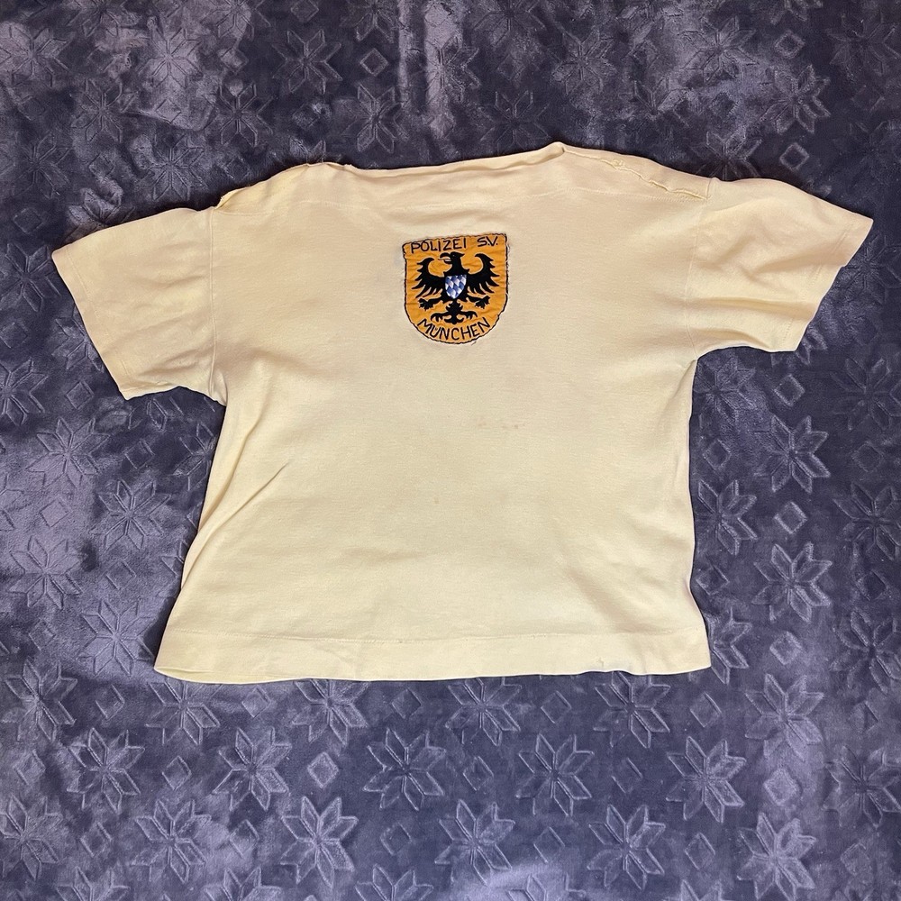 Vintage West Germany Made Tshirt Featuring An Original Polizei SV München Patch