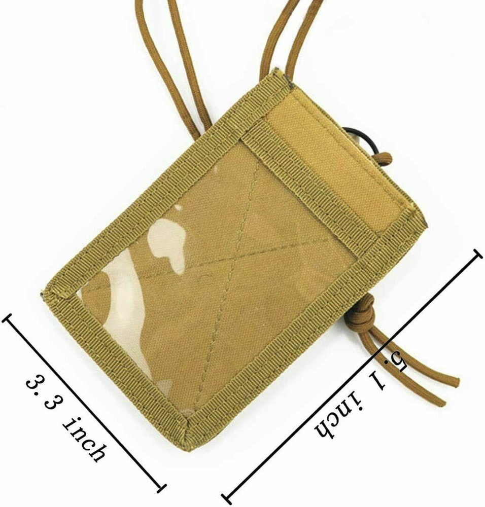 Tactical ID Card Holder Organizer with Neck Lanyard Hook&Loop Patch Badge Holder