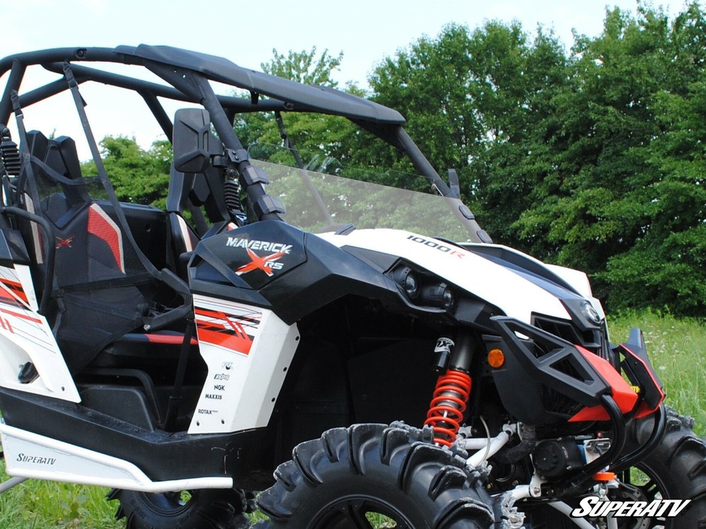 SuperATV Scratch Resistant Half Windshield for Can-Am Maverick (2013+) - Clear