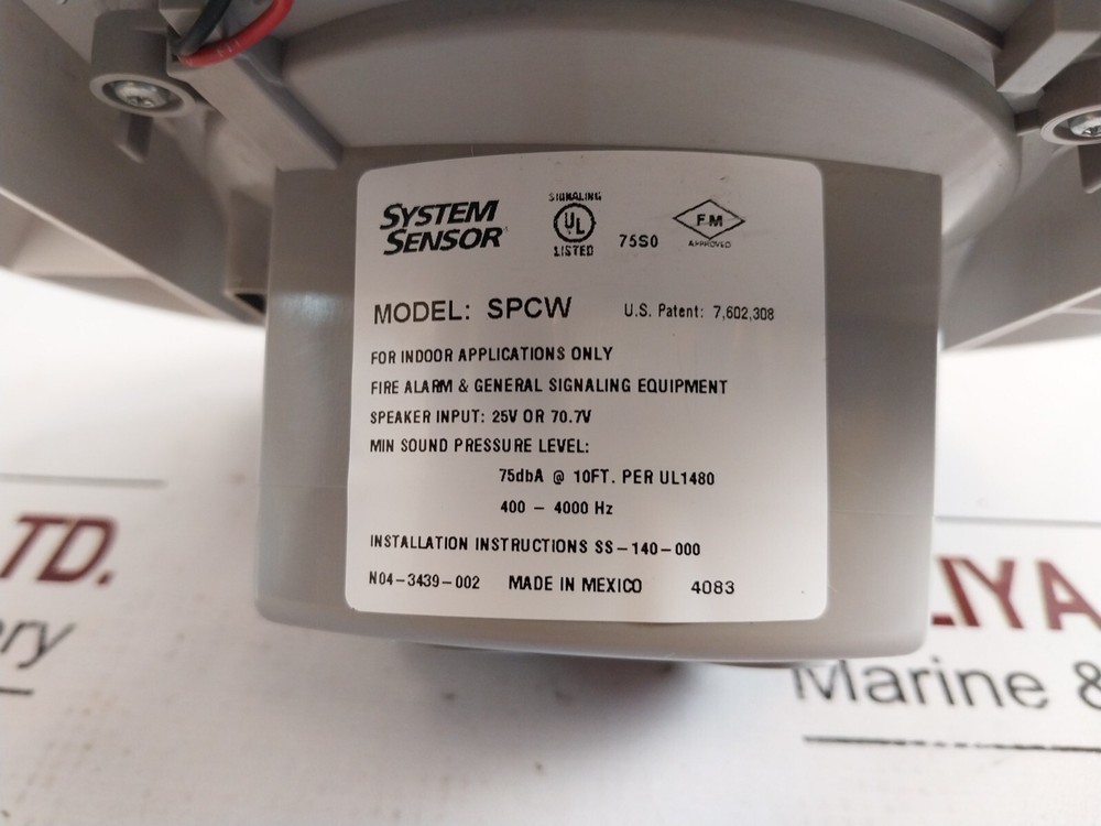 System sensor spcw white ceiling speaker
