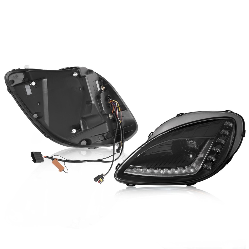 Black/Chrome LED Sequential Projector Headlight For Chevy Corvette C6 2005-2013