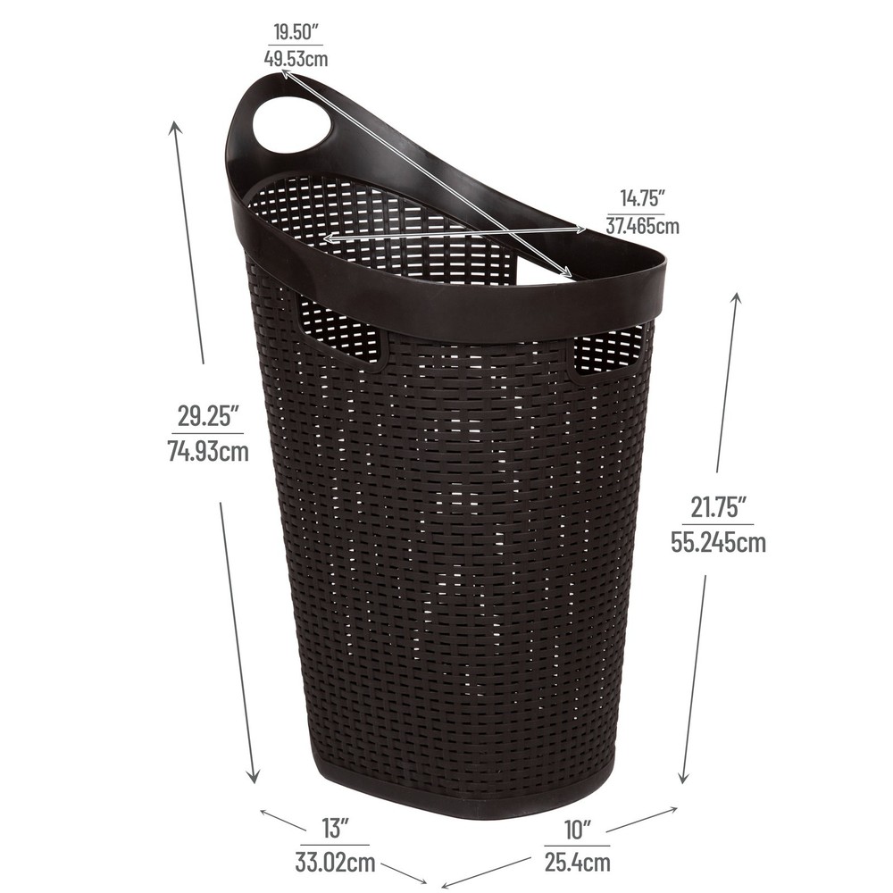 60L Rolling Laundry Hamper Clothes Basket Wheels Plastic 29.25"H