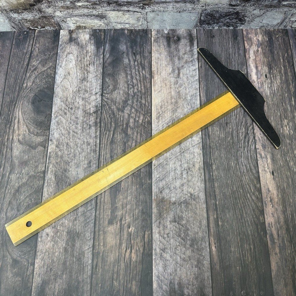 Vintage Globe Wood T-Square Drafting Tool Architectural