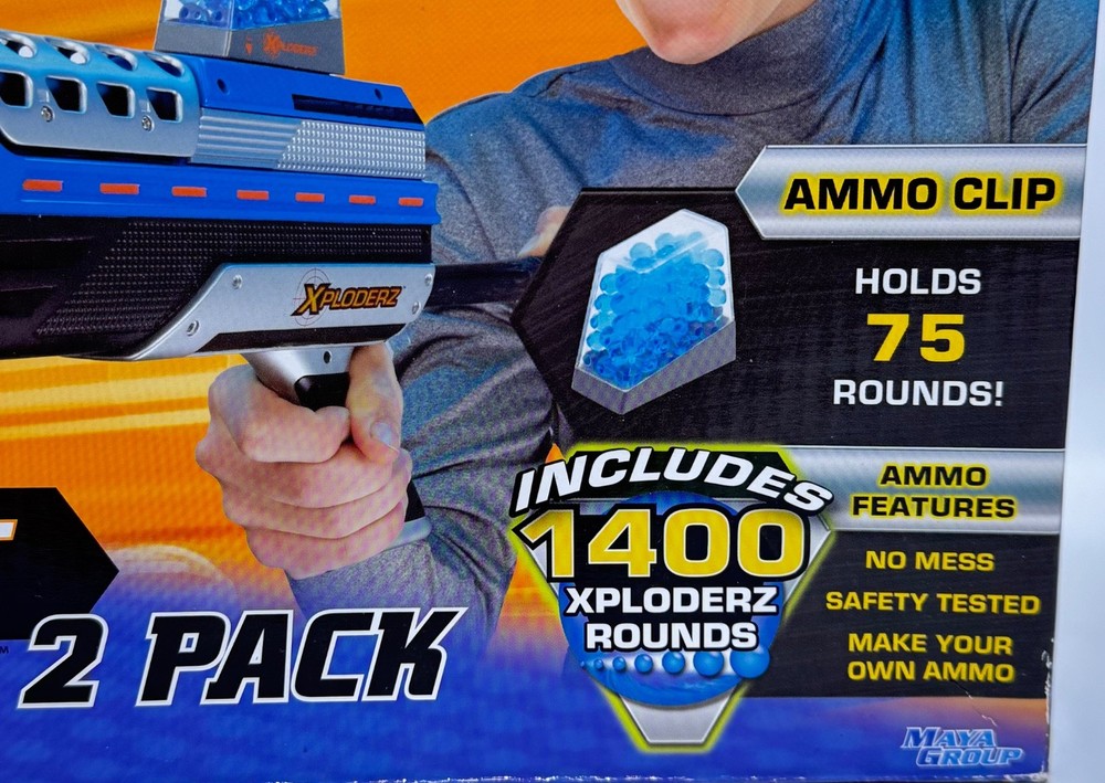 Xploderz X2 Invader Blasters Face Off 1400 2 Pack with 1400 Rounds Sealed
