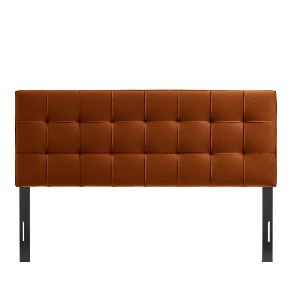 Lily Stain-Resistant Performance Velvet Full Size Headboard in Rust