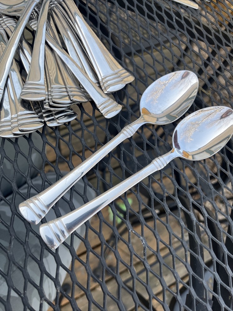 2 Cambridge Oval Soup/Tablespoons CODIE Stainless Glossy Flatware 7-1/8" 12 sets