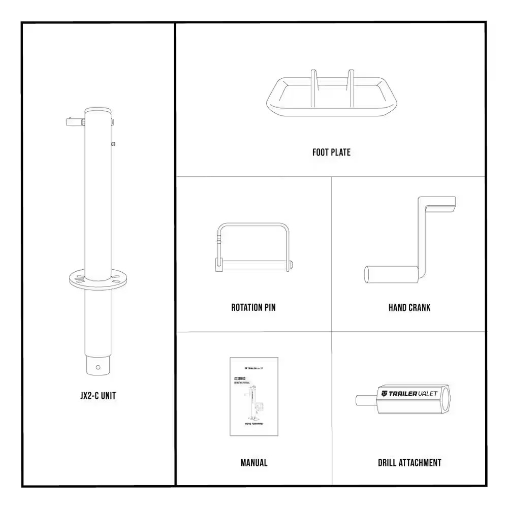 7000 Lbs. Square Frame Trailer Jack Capacity Weld On