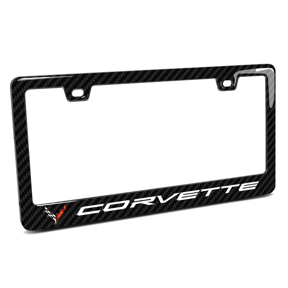 Chevrolet Corvette C8 3D Carbon Plastic License Plate Frame
