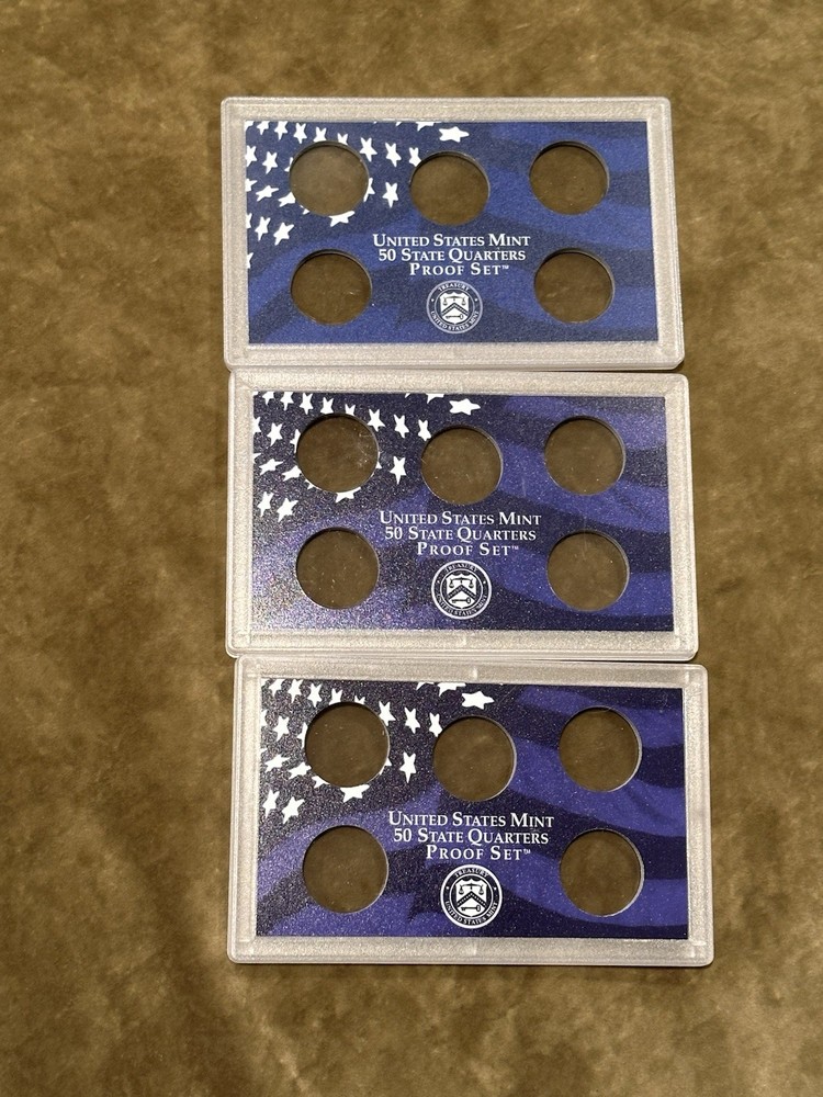 US Mint 50 State Quarters Proof Set Cases “EMPTY” 99-01