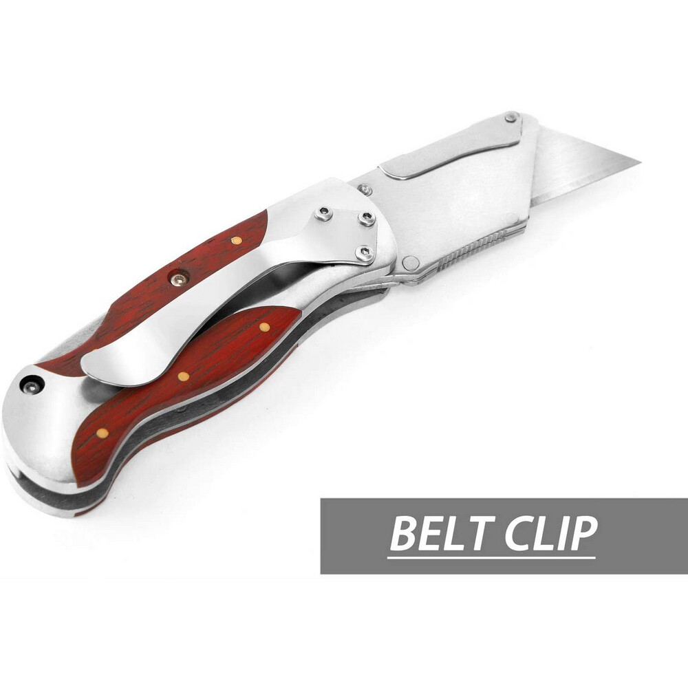 WORKPRO Compact Folding Utility Knife Belt Clip Back Lock Quick-Change Blades US