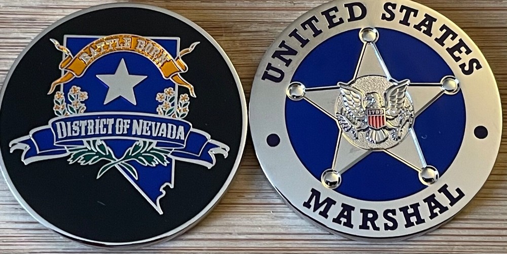 US Marshals Service - DofNevada SecondGEN Silver version 1.75in challenge coin