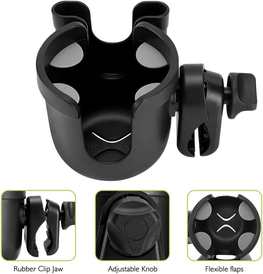 Adjustable Walker Cup and Phone Holder - Perfect for Wheelchairs & Rollators