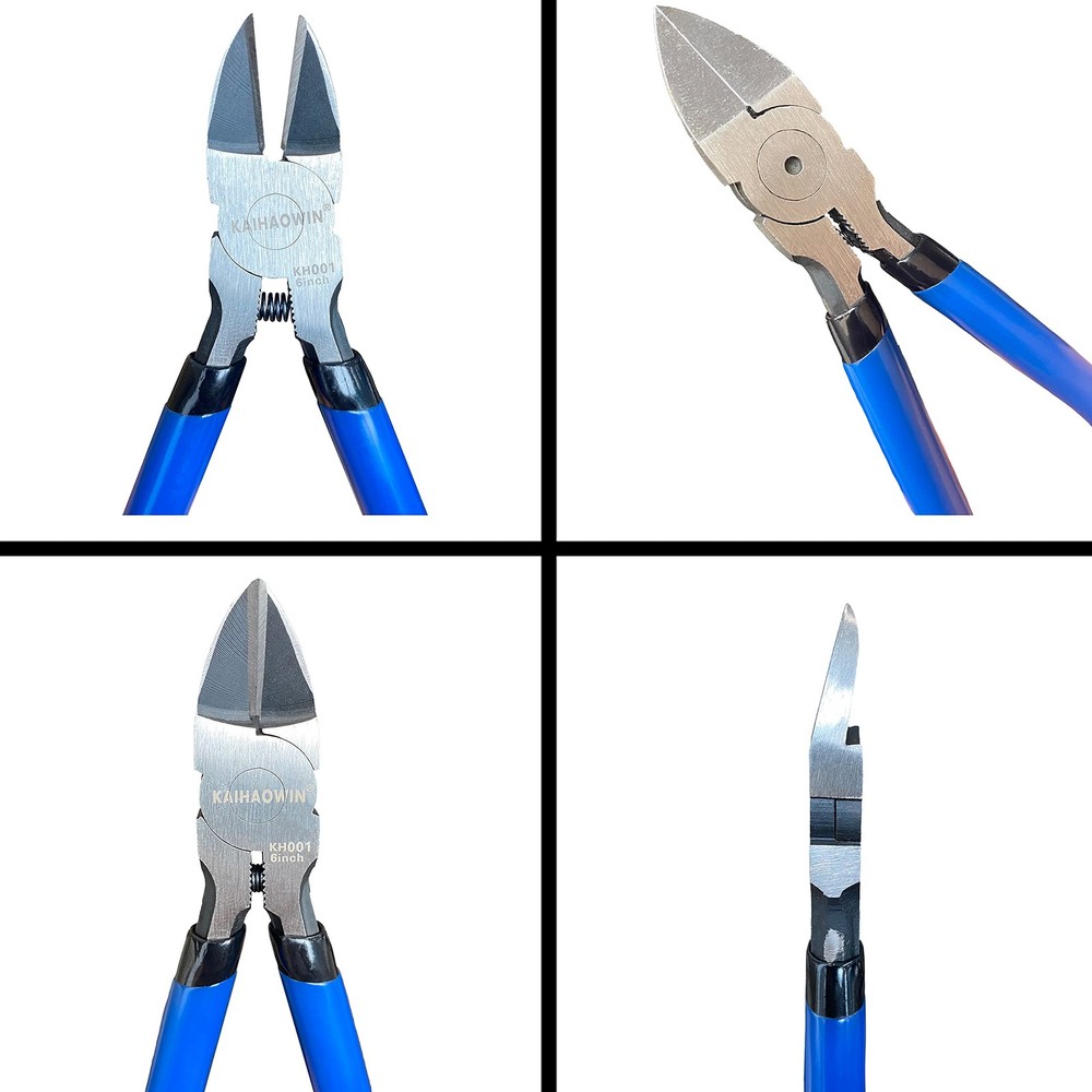 Wire Cutters 6 Pack, KAIHAOWIN 6 inch Dikes 6pack, Blue With Black Handle