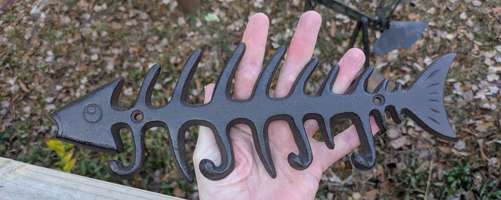 Vintage Style Fish Bone Cast Iron Wall Hooks