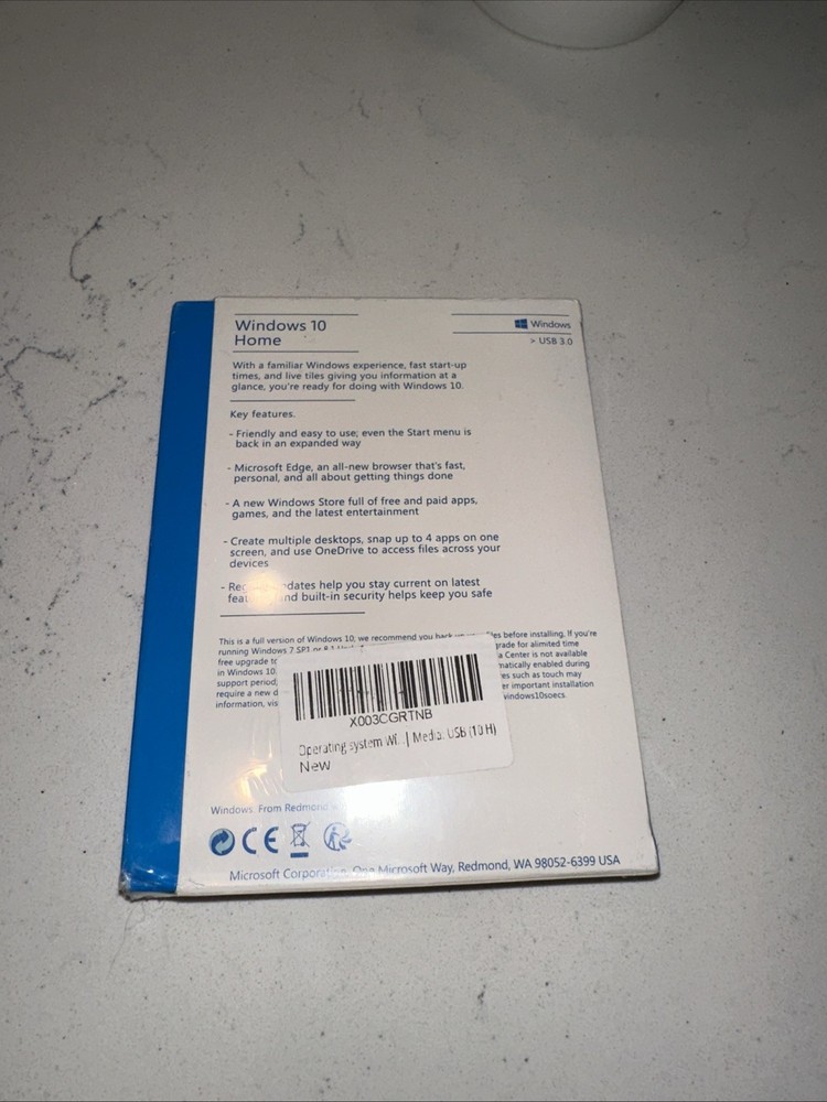 Microsoft Windows 10 Home KW9-00016 32-bit 64-bit USB 3 Complete #2