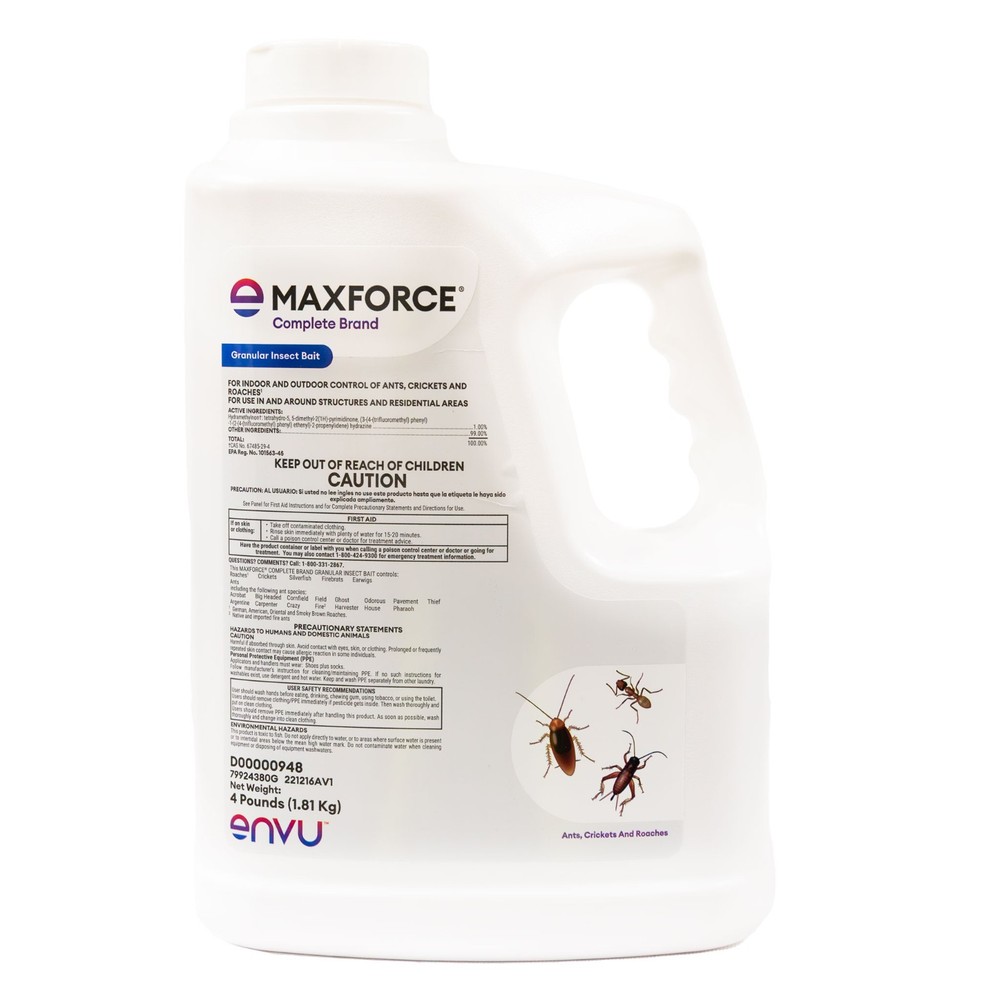 Maxforce Complete Insect Baiting Granules ( 4Lb )  For Ants Cockroaches Crickets
