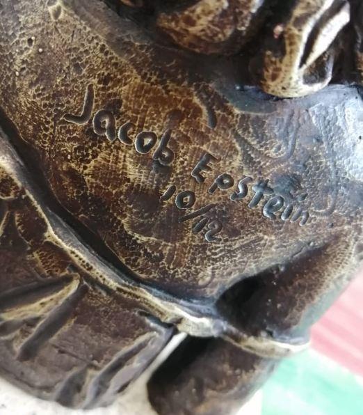 JACOB EPSTEIN " VIRGIN " BRONZE SCULPTURE SIGNED