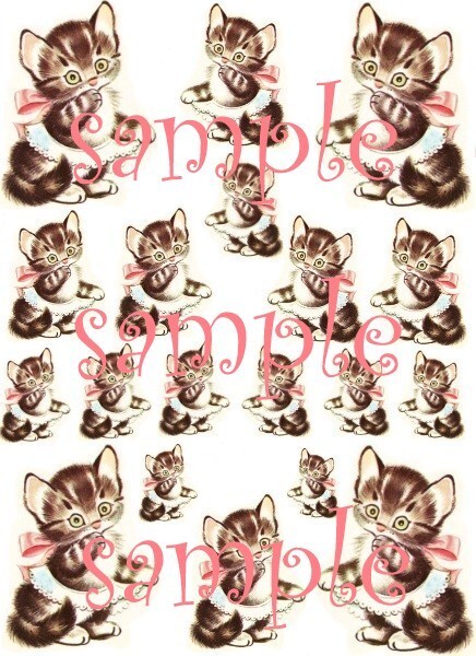 Vintage Kitten Waterslide Decal