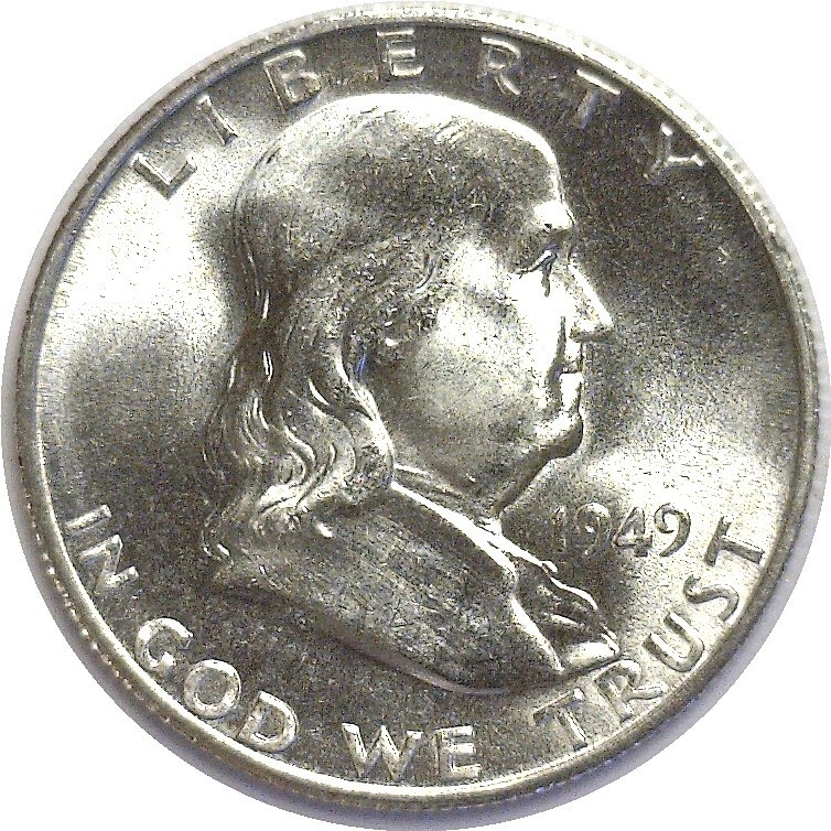 1949-S 50C Franklin Silver Half Dollar Uncirculated