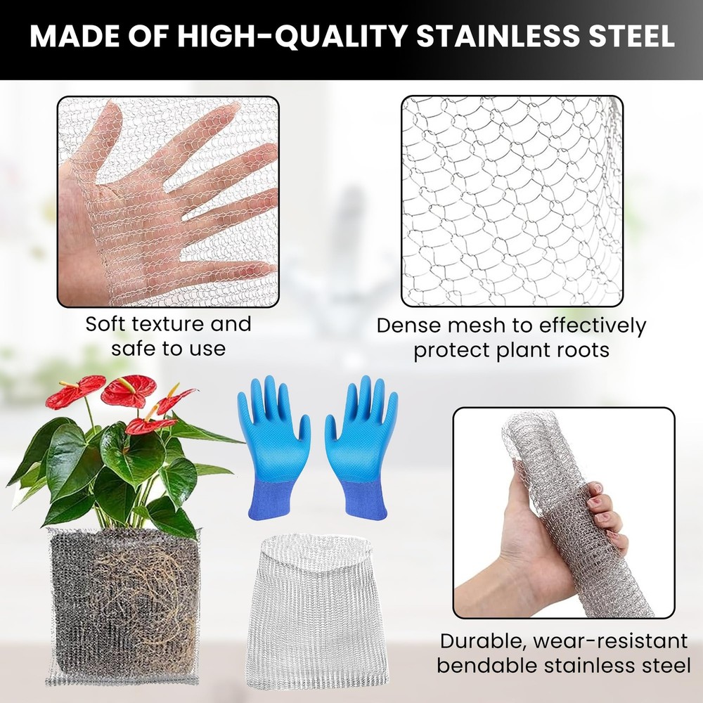 10 PCS Gopher Baskets 5 Gallon Root Guard Mesh Cages Stainless Steel