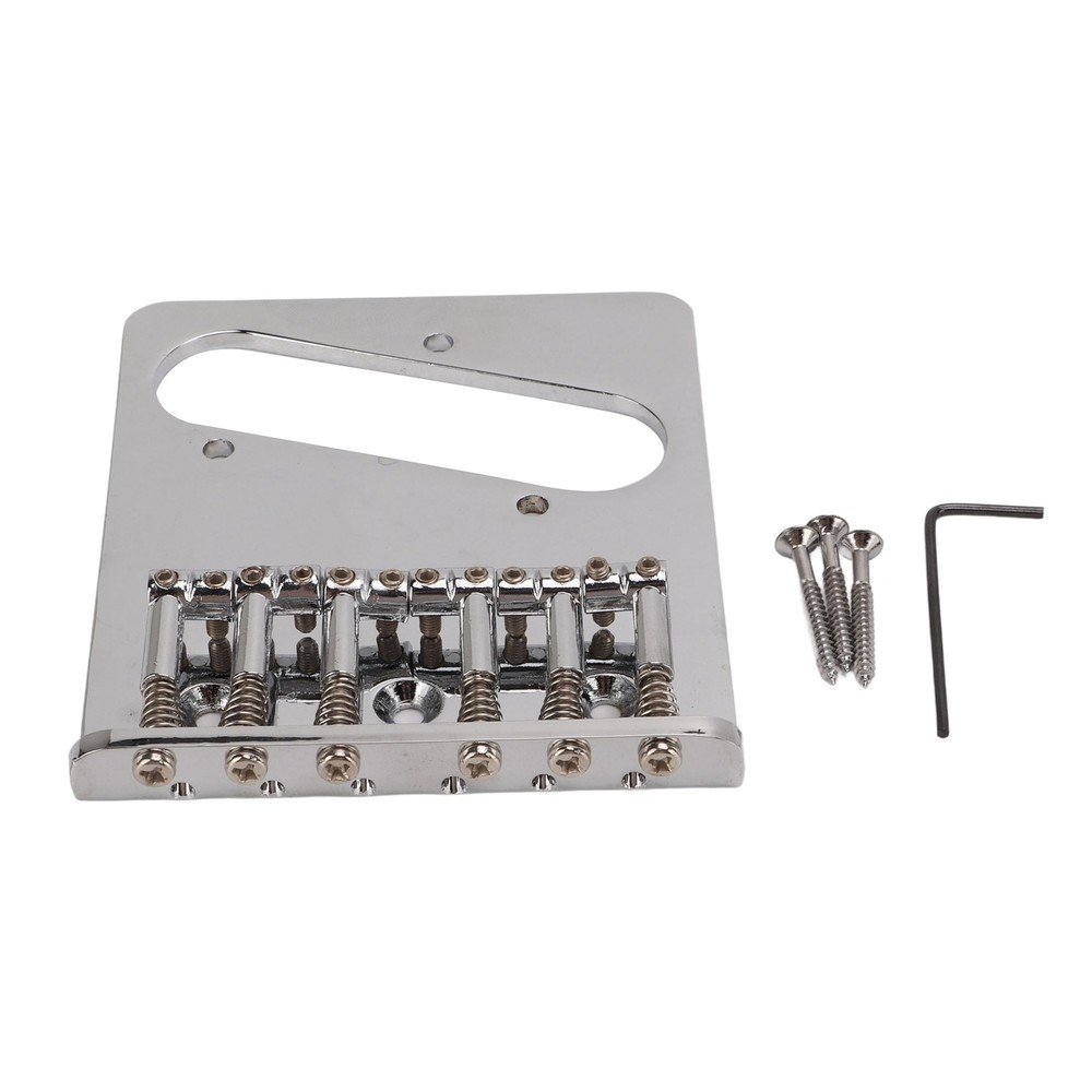 L Shape Guitar Bridge Replacement 6 Saddle Fixing String Pull Plate For TL E CHU