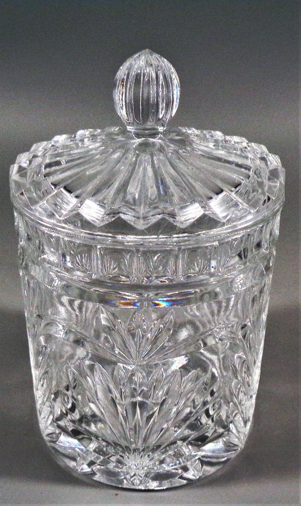 Crystal Lidded Jar Vanity Candy Or Decoration