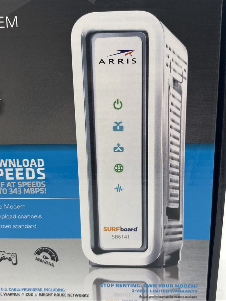 ARRIS SurfBoard SB6141 DOCSIS 3.0 Cable Modem – White