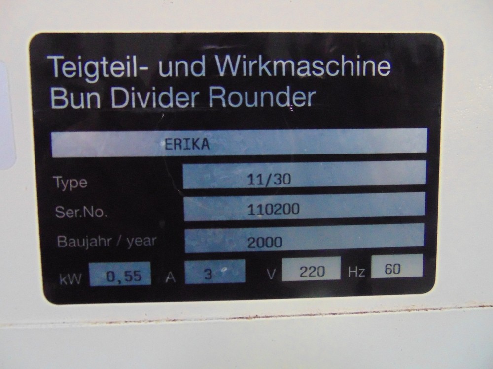Dough rounder Cutter Erka 36Count 3 phase
