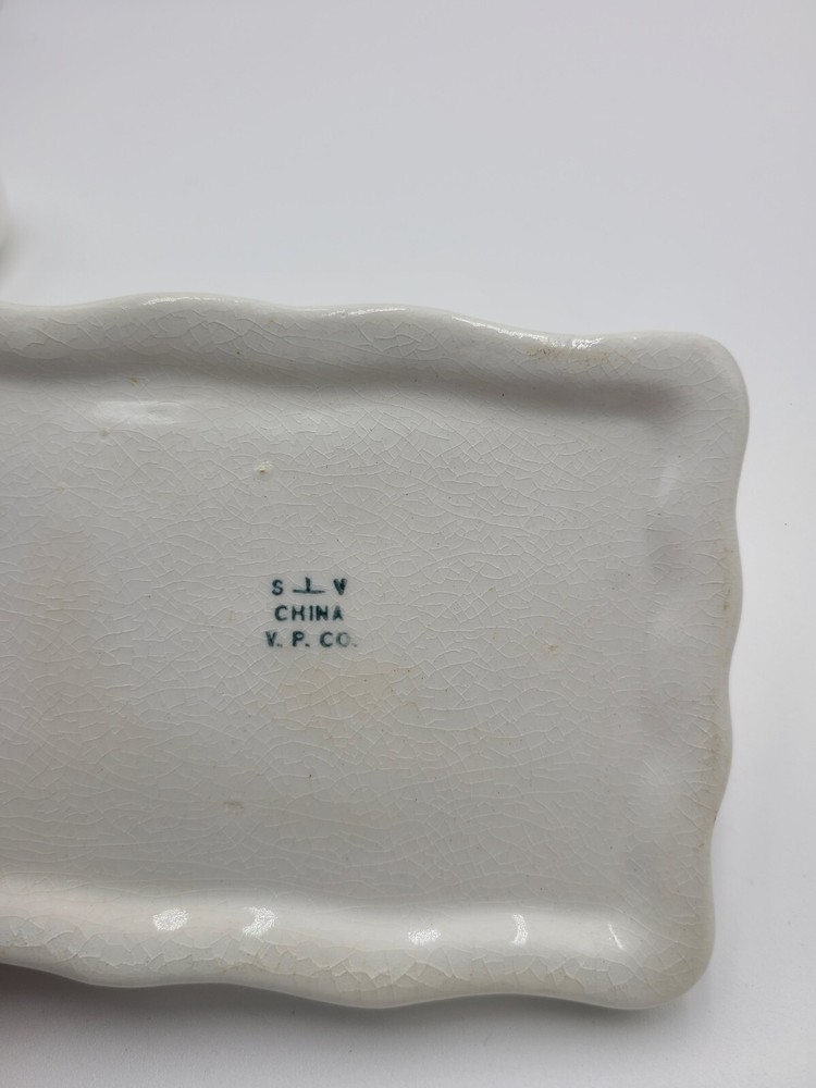 VTG. V.P. Co. Porcelain Soap Dish with Red Florals