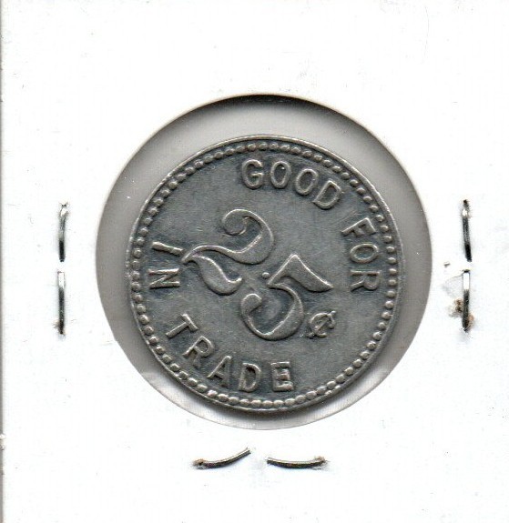 Reardan Washington - Mac's - 25 cent trade token