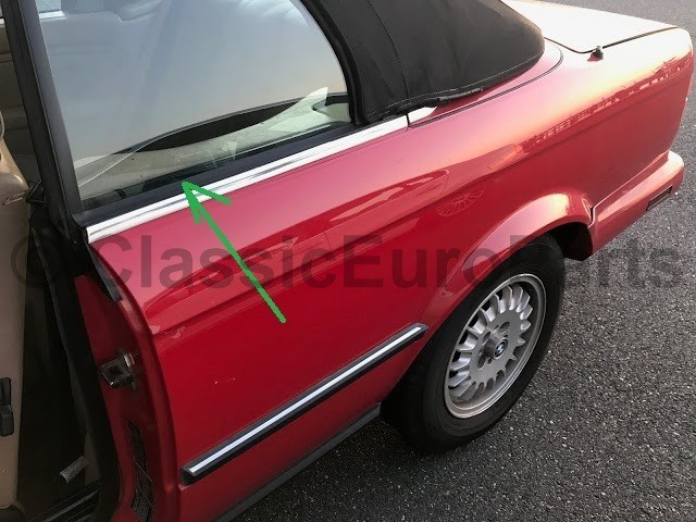 Front Rear side window outer seals weatherstrip scraper for BMW E30 Convertible