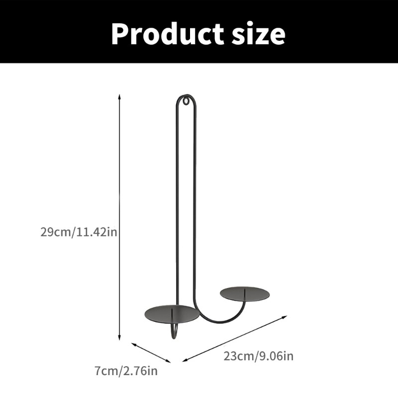 Black Holder Wall Mounted Double Armed Iron Wall Hanging Sconces