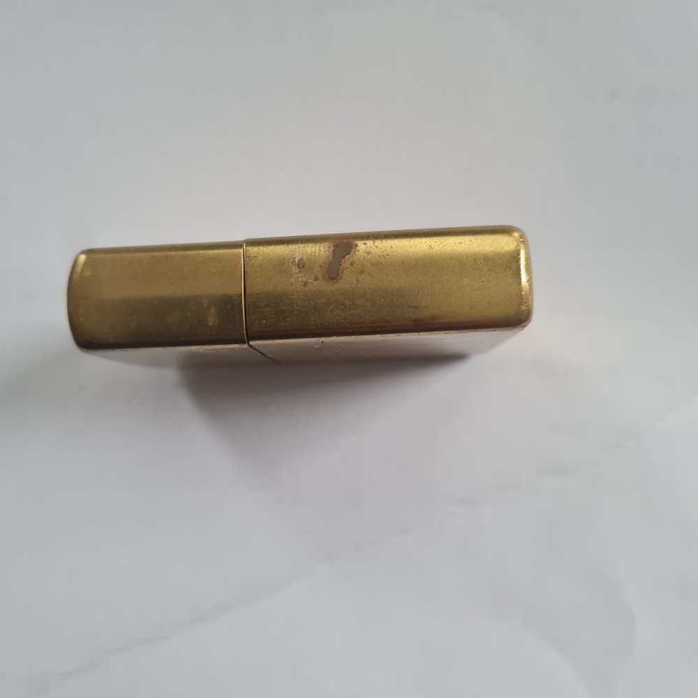 Zippo Solid Brass Lighter Used Brass Finish Classic Collectible
