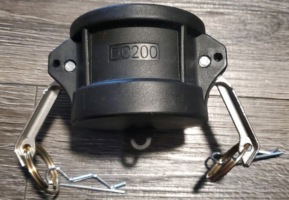 2 Inch Polypropylene Camlock Fittings, 2 pcs, DC Type, Dust Cap, 125psi Max