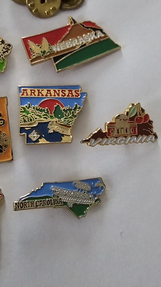 Enamel State Lapel pins 6 Piece Collection
