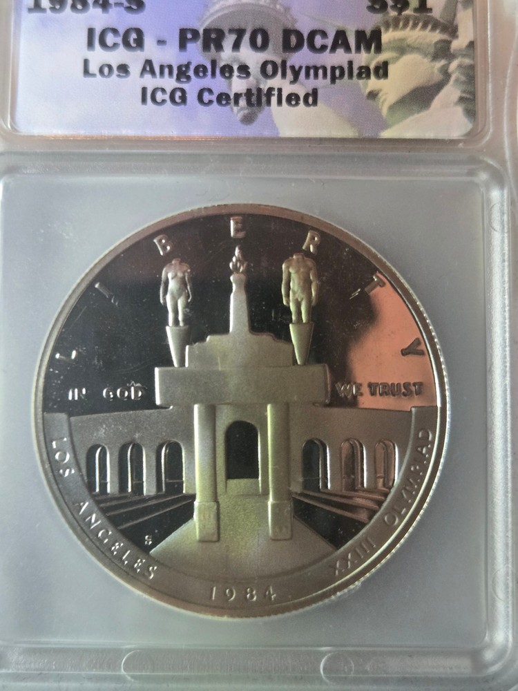 1984-S Olympics Silver Commemorative Dollar ICG PR70 DCAM