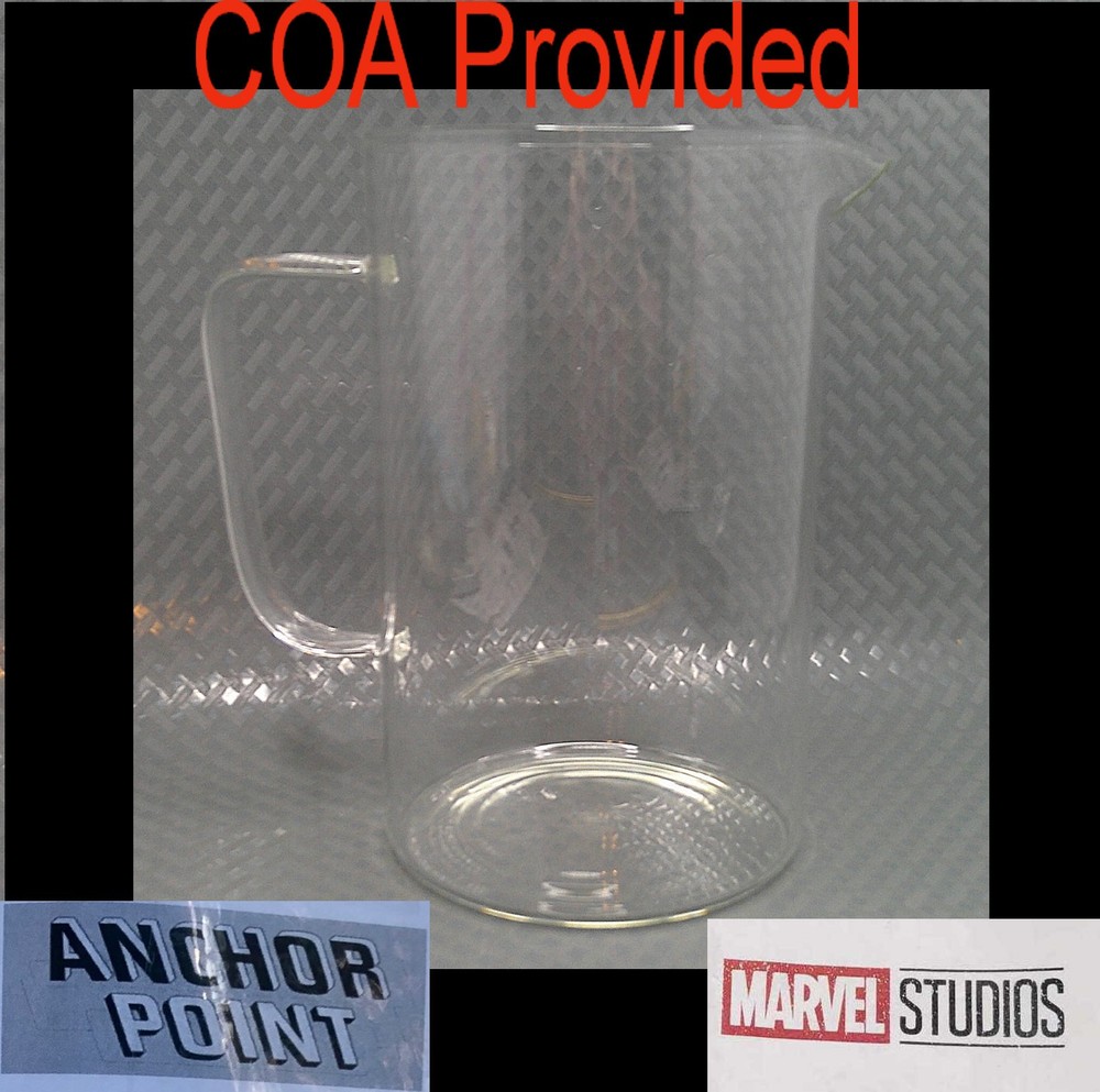 Marvel Studios Set Prop Dressing-Hawkeye? Clear Glass Drink Pitcher COA