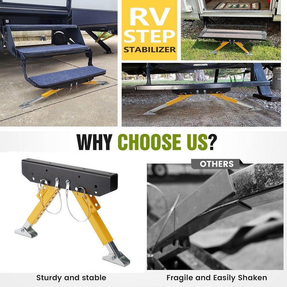 RV Step Stabilizer Support for 5th Wheel Travel Trailer Motorhomes Adjustable