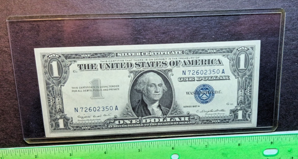 1957 $1 One Dollar Silver Certificate Blue Seal UNC